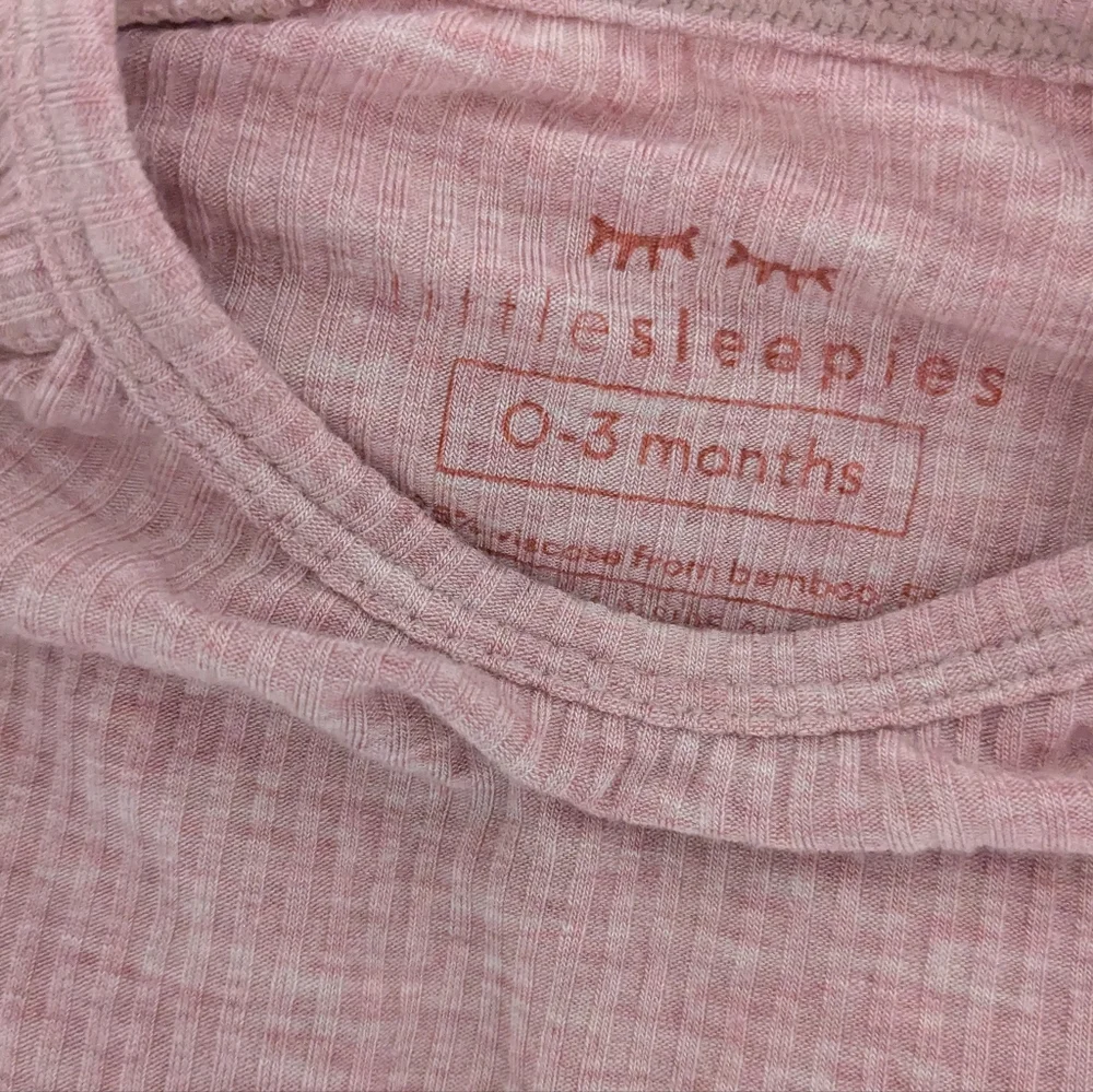 Little Sleepies Baby Girls Pink Ribbed One Piece 0-3 Months